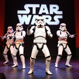 star wars theater show stormtroopers can can dancing