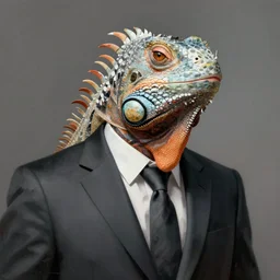 a portrait of an anthropomorphic iguana wearing a suit, cyberpunk!, fantasy, elegant, digital painting, artstation, concept art, matte, sharp focus, illustration, art by josan gonzalez