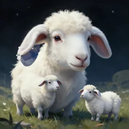 an android dreams of electric sheep. rendered art.