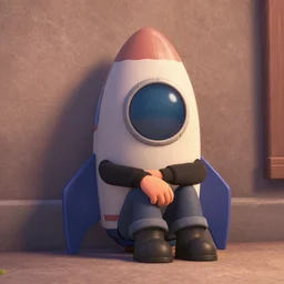 sad slouching pixar rocket