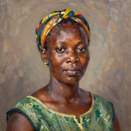 portrait of a zimbabwean woman ( 3 5 ) from zimbabwe in 2 0 2 1, an oil painting by ross tran and thomas kincade