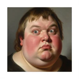 bloated red faced sam hyde, straining, bulging eyes, painting by phil hale, fransico goya,'action lines '!!!, graphic style, visible brushstrokes, motion blur, blurry