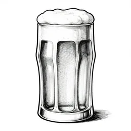 illustration of an english medieval beer pint. hand drawing. line draw. detail. hq. black and white.