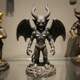 cult demonic sculpture toy on display