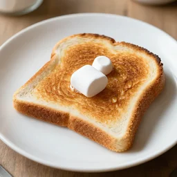 a piece of toast toasting marshmallows