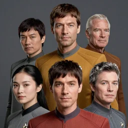 star trek but the cast are all chinese, real life skin, intricate, highly detailed, artstation, concept art, smooth, sharp focus, art by artgerm and greg rutkowski