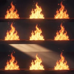 Sprite sheet animation of animating fire