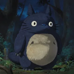 mysteruous creature made by studio ghibli ( in the night ), 8 k, high details, high quality, beautiful scene, smooth, detailed creature, ( ( ( wonderf ) ) )