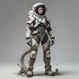 hyperrealistic portrait of a woman monster astronaut, full body portrait, well lit, intricate abstract. cyberpunk, intricate artwork, by tooth wu, wlop, beeple. in the style of jin kagetsu, james jean and wlop, highly detailed, sharp focus, intricate concept art, digital painting, ambient lighting, 4 k, artstation