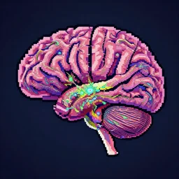 fractal brain, pixel art