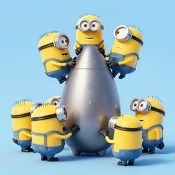 Minions building an atomic bomb