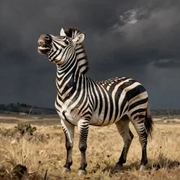 laughing zebra. art by judy chicago