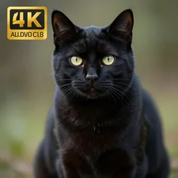 black cat, fantasy, highly detailed, 4 k, hdr, smooth, sharp focus, high resolution, award - winning photo, photorealistic