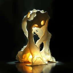 rhizomuse, artists impression, cgsociety, abstract sculpture, dramatic intense lighting, deep shadows