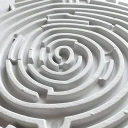 3d embossed bumpy textured maze fractal organic swirling