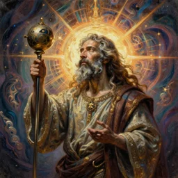 a high hyperdetailed painting with complex textures of a man philosopher mystic metaphysical student of alchemy has a war against his ego and a desire for transcendental knowledge, surreal psychedelic conceptual magical realism