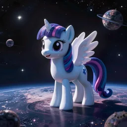 My little pony in space, photorealistic art