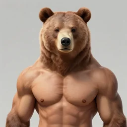 award winning beautiful portrait commission art of a muscular shirtless male furry anthro grizzly bear fursona with a cute beautiful attractive detailed furry face wearing workout clothes at the gym. Character design by charlie bowater, ross tran, artgerm, and makoto shinkai, detailed, inked, western comic book art