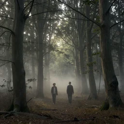 highly detailed, intricate stunningly beautiful image of a forest , photorealistic, dusty and smokey, 8k, ethereal,matte painting, stunning atmosphere, morning,beautiful lit by Andrei Riabovitchev and Jacek Szynkarczuk and Zdzisław Beksiński