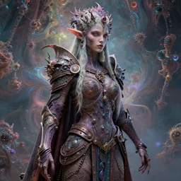 digital art realistic detail fractal colorful cinematic ultra detailed sharp focus super beautiful bizarre amazing elf princess warrior h. r. giger