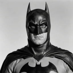 old black and white photo portrait, 1 9 2 5, close up portrait depicting batman spreading his cape on top of a skyscraper of new york city, rule of thirds, historical record - n 9