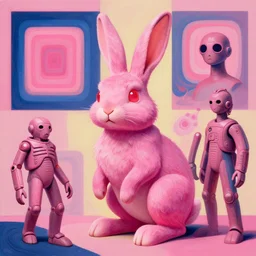 rabbit groot pink colors by artstation, deviantart, artfol, artbox, cgsociety, gfxartist, artful, zatista, artpal, instagram, blendernation, frank stella, beeple, giger, kopera, zawadzki, abstract, surrealism, hyperrealism, futurism 4 k, octane