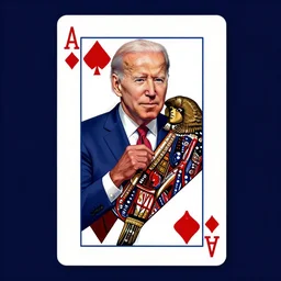Joe Biden in the style of a playing card, illustration, digital art