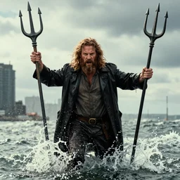 ron burgundy slaying god with a trident