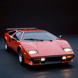 designed by john delorean stylized poser of a single 1 9 8 6 lamborghini countach ( ( delorean ) ) ford gt 4 0, large led lights, ektachrome photograph, volumetric lighting, f 8 aperture, cinematic eastman 5 3 8 4 film