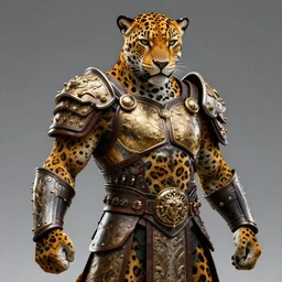 warrior with jaguar armour, highly detailed, 4k, HDR, smooth, sharp focus, hyper realistic, high resolution