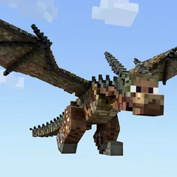 Film still of the Minecraft Ender Dragon, from The Elder Scrolls V: Skyrim (2011 video game)