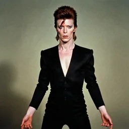 david bowie as the man who fell to earth, mucha style
