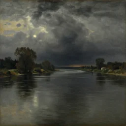 a river landscape, omnious, james ensor