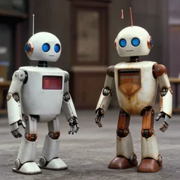 a movie still from the 1985 summer blockbuster movie Back to the Robots directed by Steven Spielberg
