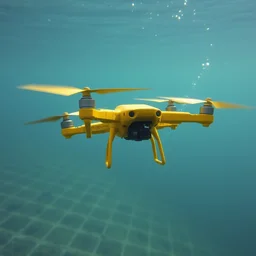 yellow underwater drone exploding