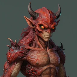 a portrait of a devil bio fauna creature by illustrated by miyazaki by karol bak, james jean, tom bagshaw, rococo, sharp focus,, animal, creature design trending on artstation, cinematic lighting, hyper realism, octane render, 8 k, hyper detailed, vivid, ultra detailed, highly detailed