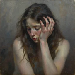memory loss, oil on canvas, emotional, masterpiece, trending on artstation