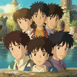 a full body portrait of a 1 9 5 0's disney adventurer, finely detailed features, closeup at the faces, perfect art, in ancient city ruins, water, sun, gapmoe yandere grimdark, trending on pixiv fanbox, painted by greg rutkowski makoto shinkai takashi takeuchi studio ghibli, akihiko yoshida,