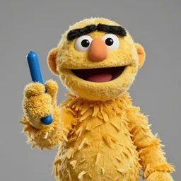 jim henson holding a tampoon, detailed, realistic, high resolution photo