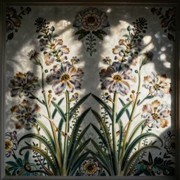 willow pattern of symmetrical flowers