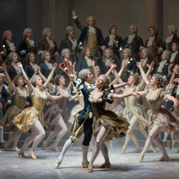 polovstian dances and chorus, winter, stoic, light dust, magnificent, hyperdetailed, theatrical, close up, masterpiece, painted by jean honore fragonard and greg rutkowski