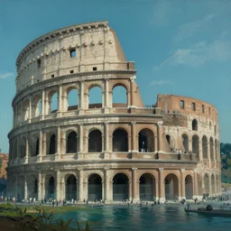 Rome under water surrealist painting