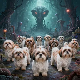 A Herd of Shih Tzu Invade, An Lovecraftian Alien Planet
