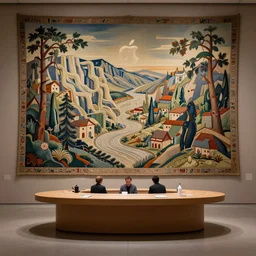 bayeux tapestry intricate illustration of apple store genius bar