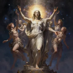 concept art for the last imperfect physical life - form seconds before the universe is again in rapturous divine perfect unity!! religious!, final victory of order over disorder!! final defeat of entropy! last act of the universe! digital painting, artstation, smooth, sharp focus