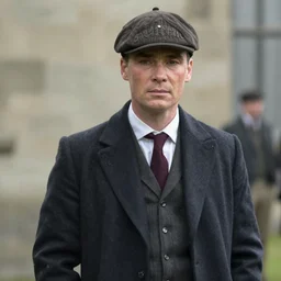 film still of Cillian Murphy as Tommy Shelby, Peaky Blinders (2018), painted by Robert Henri