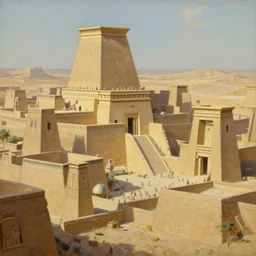 Trending on artstation, beautiful ancient Sumerian city, detailed matte painting, oil on canvas