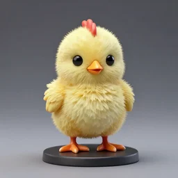 80mm resin detailed miniature of fluffy chick, Product Introduction Photos, 4K, Full body, simple background