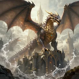 dragon! looming over a fantasy castle, amazing masterclass portrait of the, hearthstone splash art, deiv calviz, splash art, natural light, elegant, intricate, fantasy, atmospheric lighting, by greg rutkowski, hearthstone splash art, hd wallpaper, ultra high details, cinematic composition, professional master piece made in one year