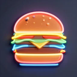 a neon sign of a burger